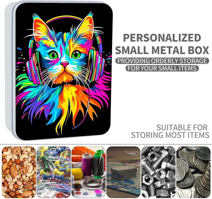 Colorful Cat Wear Headphones