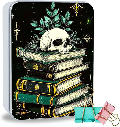 Stack of Books with Skull Plant