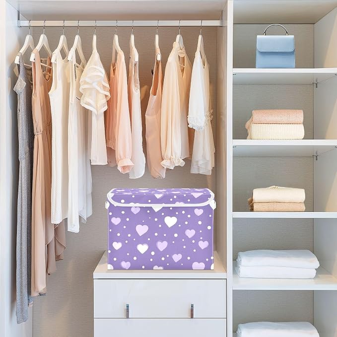 Purple Valentine Hearts Dots