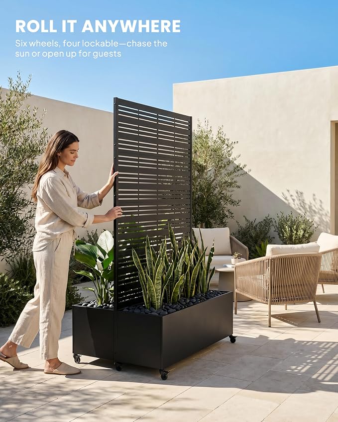 Dual Planter Box - Matte Black