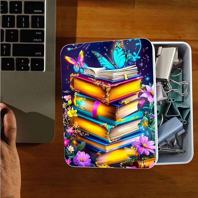 Stack of Books Colors Flowers