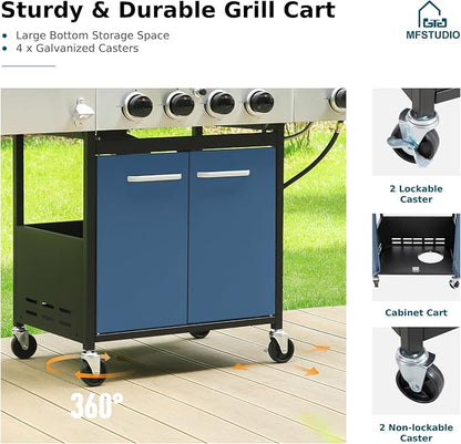 Blue, 4 Burner Grill