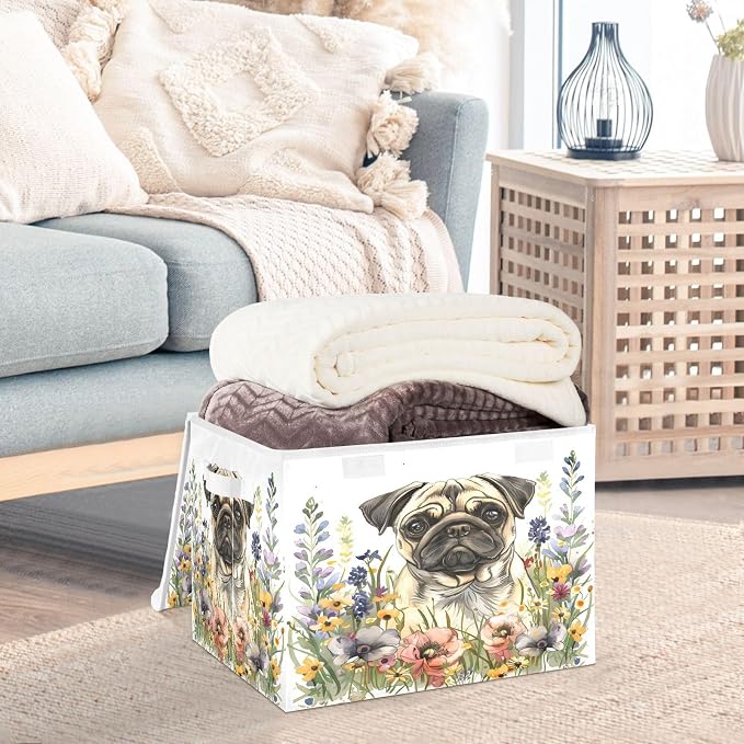 Pug In Wild Flowers
