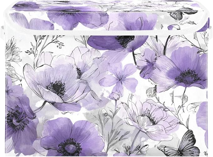Elegant Purple Flowers Butterflies