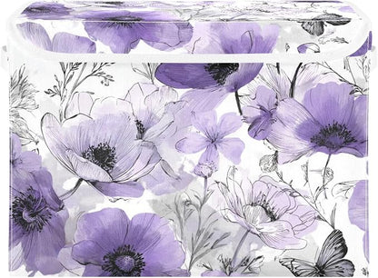 Elegant Purple Flowers Butterflies