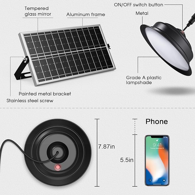 Dualhead solar pendant light