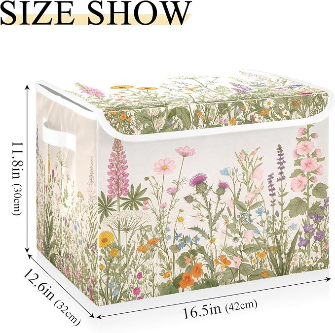 Vintage Colorful Herbs and Wild Flowers Floral