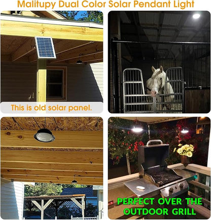 Dualhead solar pendant light
