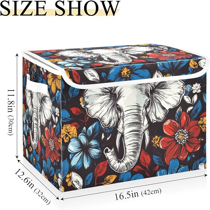 Elephant Abstract Flowers Colorful