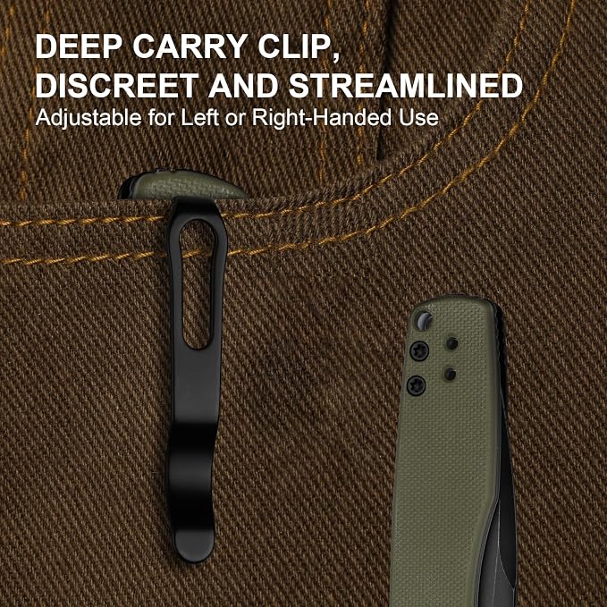D2 Steel+Olive Green G10 Handle