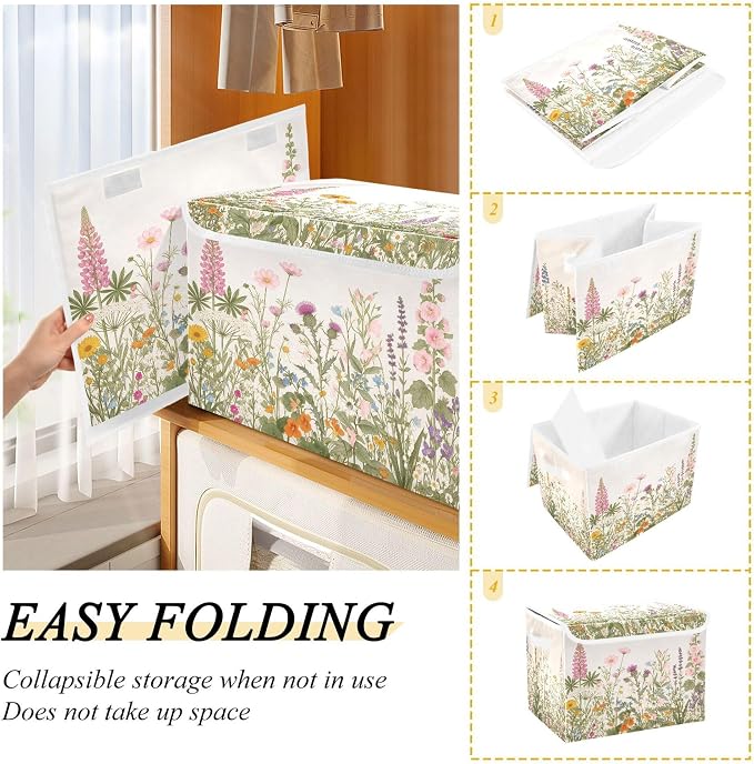Vintage Colorful Herbs and Wild Flowers Floral
