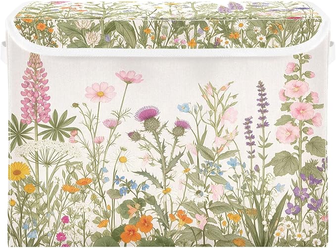 Vintage Colorful Herbs and Wild Flowers Floral