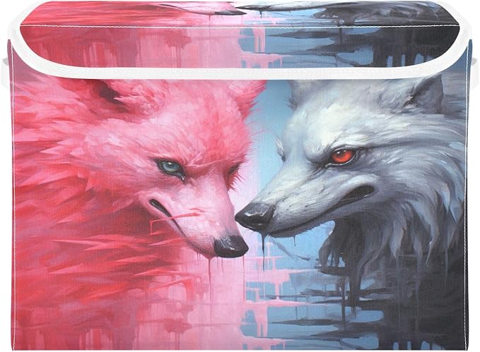 Fantasy White Pink Wolf Animal