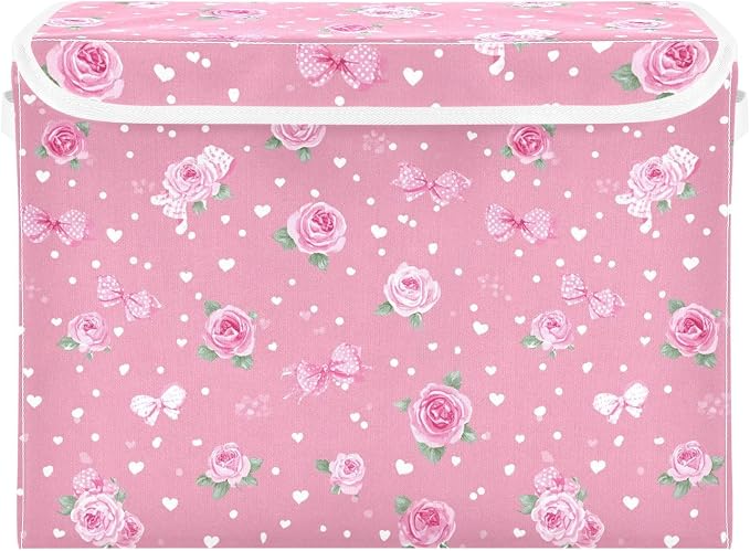 Pink Valentine Heart Roses Bows