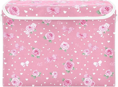 Pink Valentine Heart Roses Bows