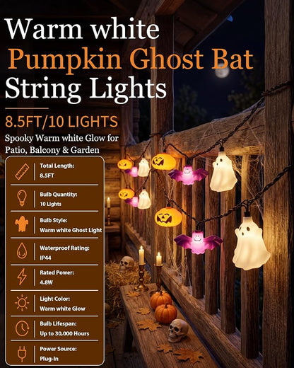 Pumpkin Bat Ghost Light