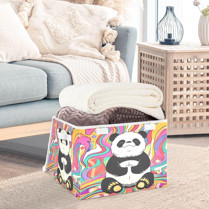 Panda Whit Colorful Background
