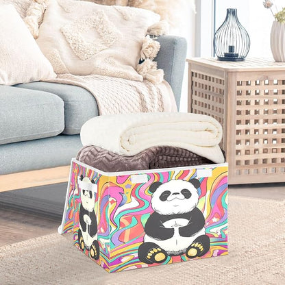 Panda Whit Colorful Background