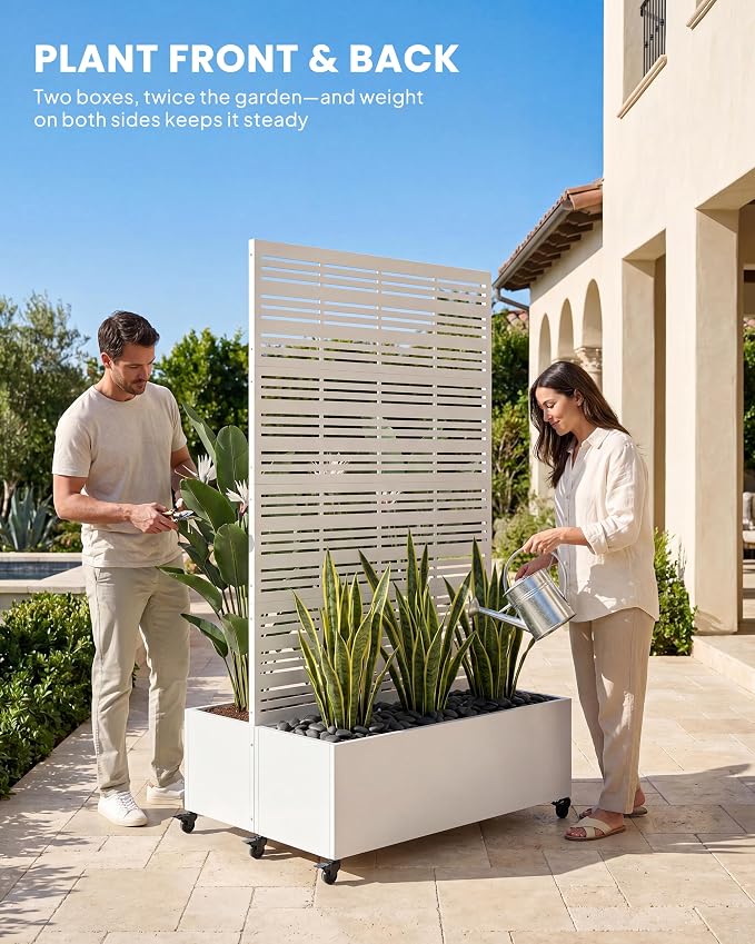 Dual Planter Box - Matte White