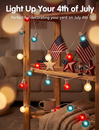 Frosted Red White Blue-White