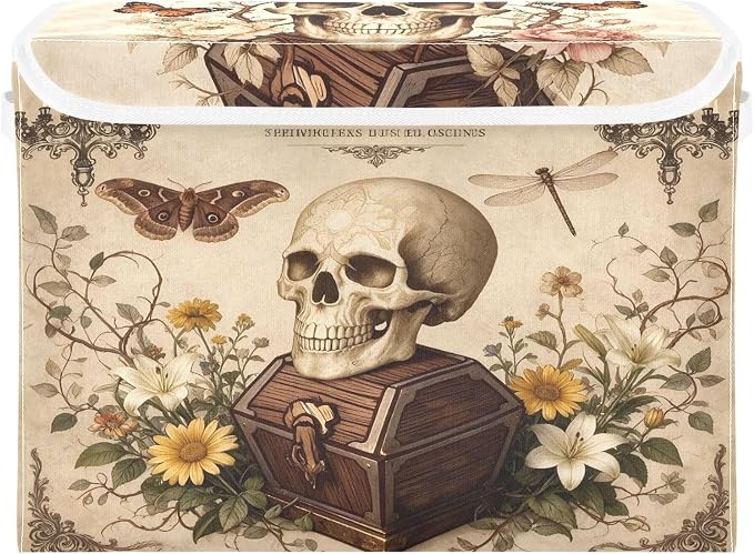 Skull Butterfly Flowers