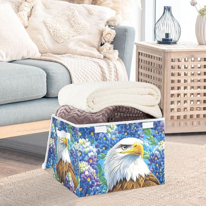 Blue Bald Eagle and Bluebonnet Flowers