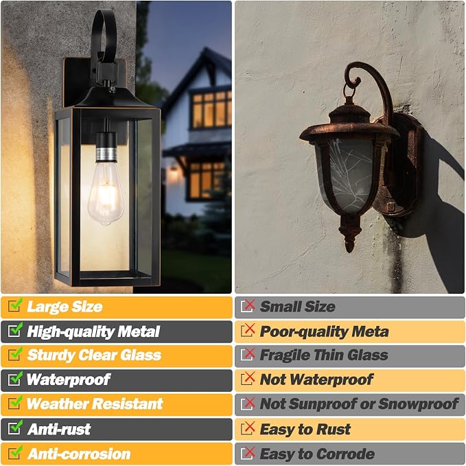 Black with Gold Trim（Dusk to Dawn Sensor）