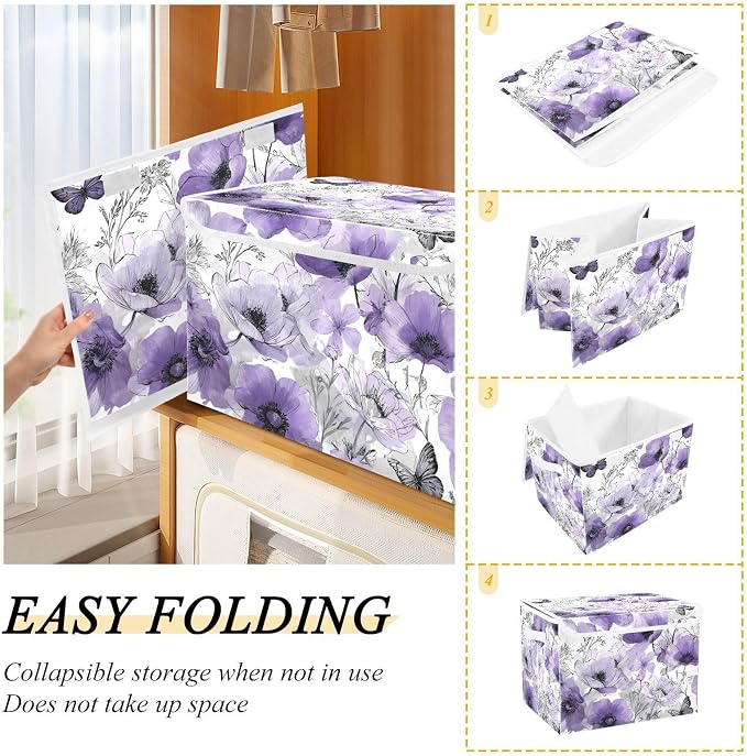 Elegant Purple Flowers Butterflies