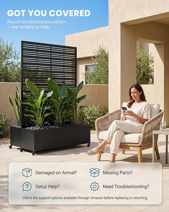 Dual Planter Box - Matte Black