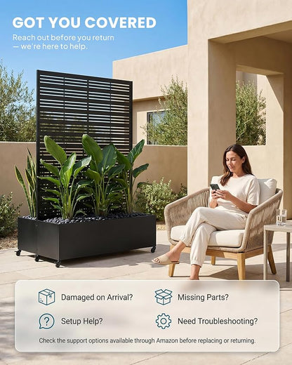Dual Planter Box - Matte Black