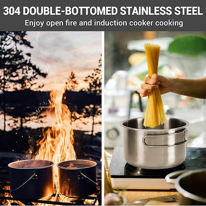 SILVER - 4-6 PERSON COOKWARE SET WITH KETTLE