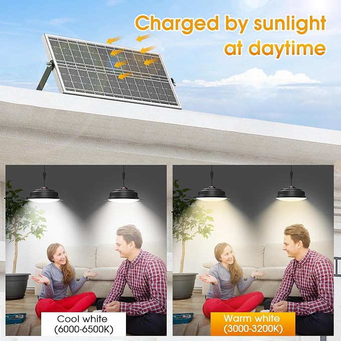 Dualhead solar pendant light