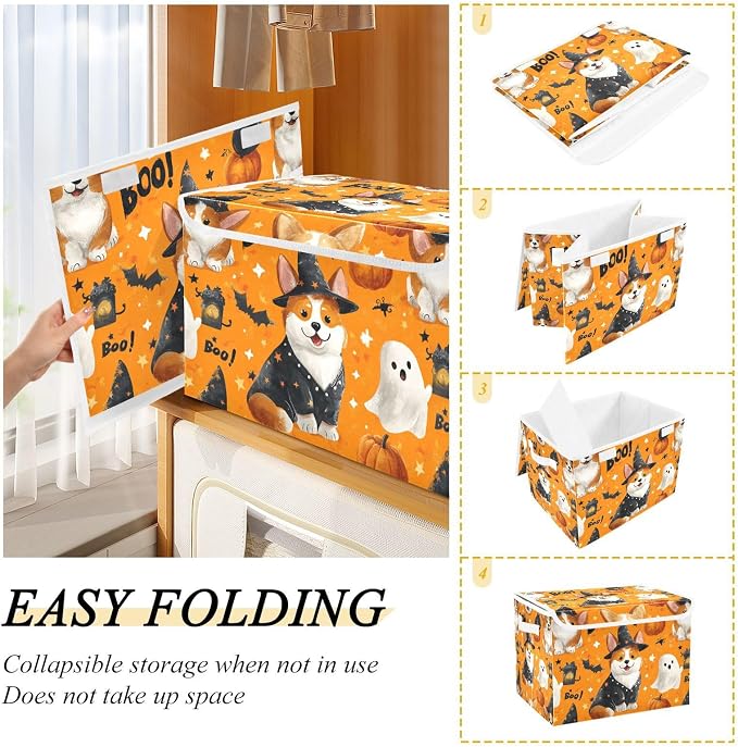 Halloween Corgi Pumpkins Ghosts Stars