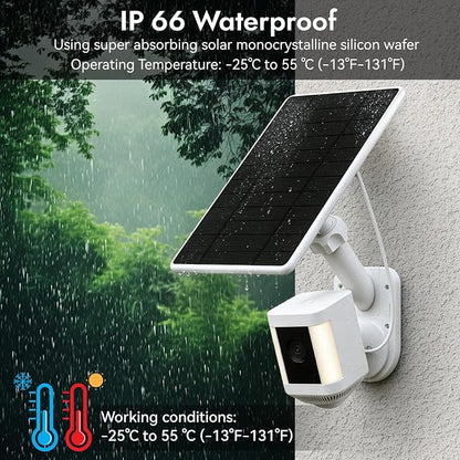 White Solar Panel for Ring Camera