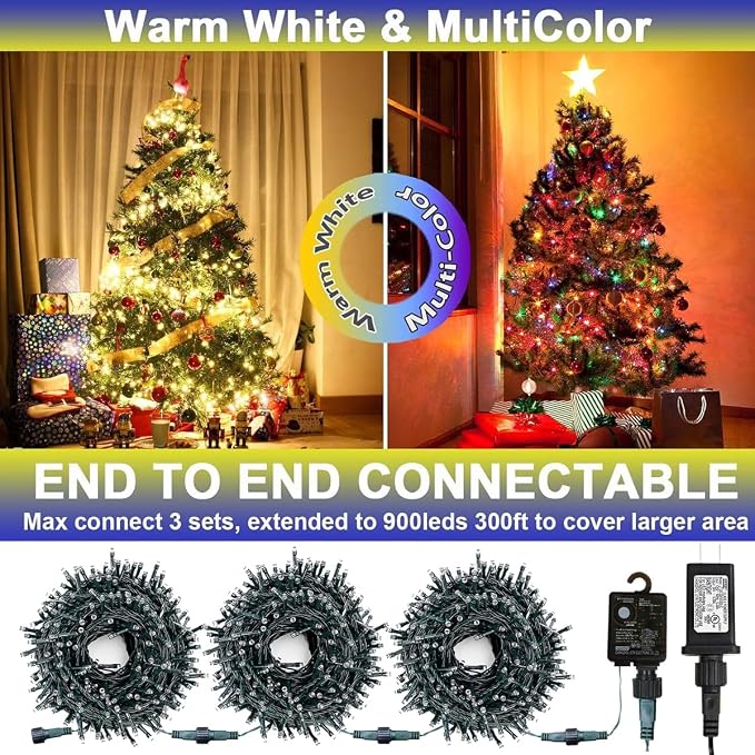 300LED Warm White+Multi-Color