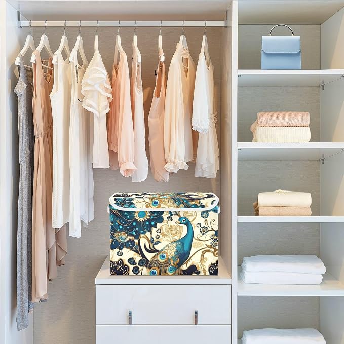 Beige Peacock Paisley Retro
