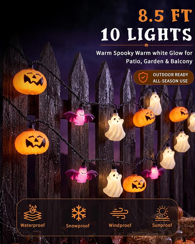 Pumpkin Bat Ghost Light