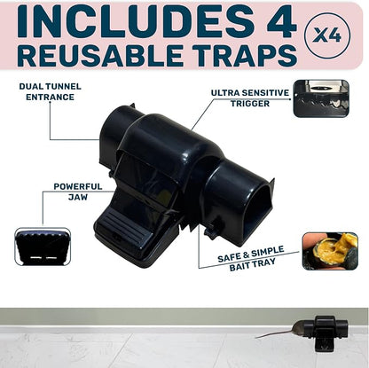 Includes 4 Heavy Duty Tunnel Traps