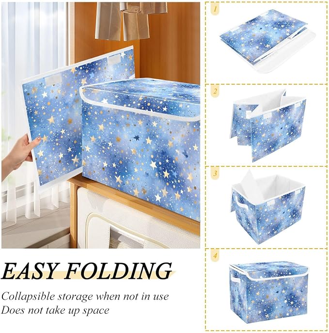 Blue Romantic Golden Stars
