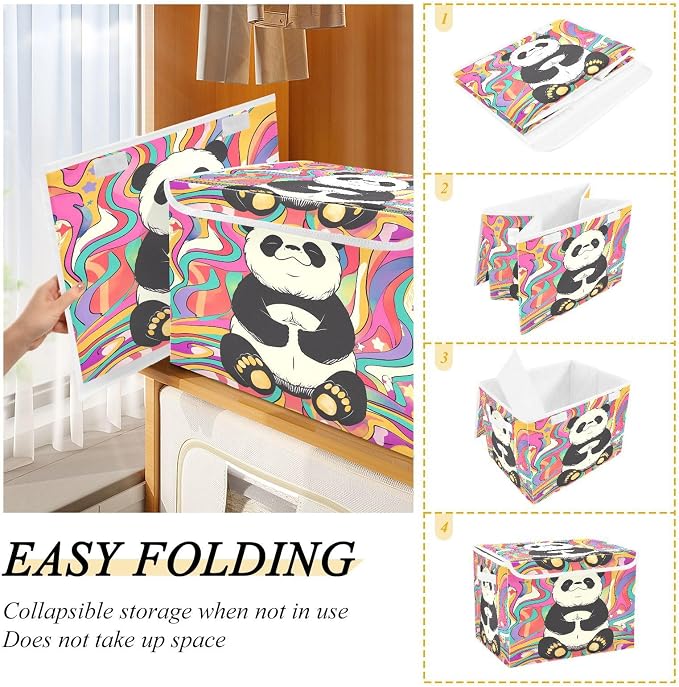 Panda Whit Colorful Background