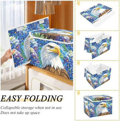 Blue Bald Eagle and Bluebonnet Flowers