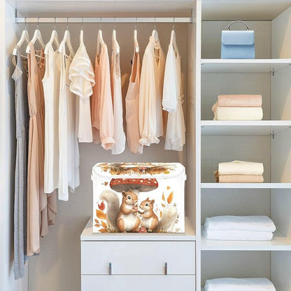 Squirrels Mushroom Boho White