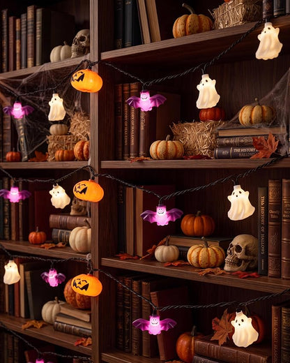 Pumpkin Bat Ghost Light