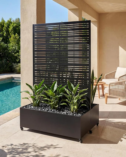 Dual Planter Box - Matte Black