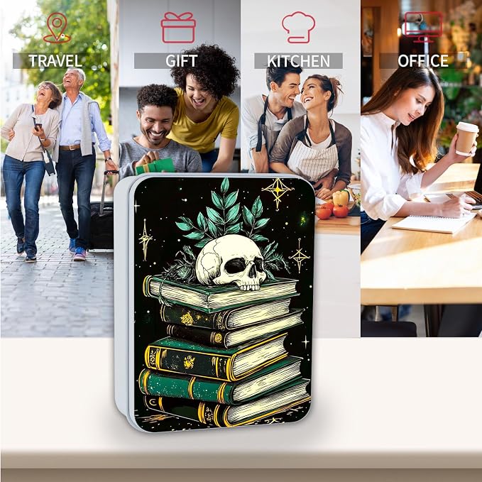 Stack of Books with Skull Plant