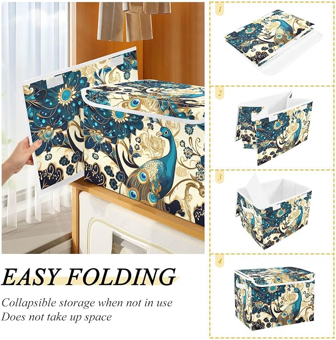 Beige Peacock Paisley Retro