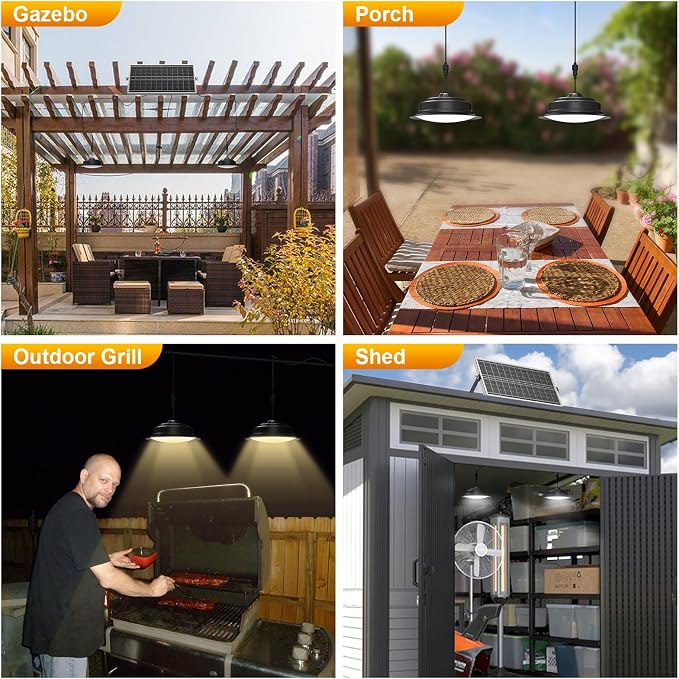 Dualhead solar pendant light