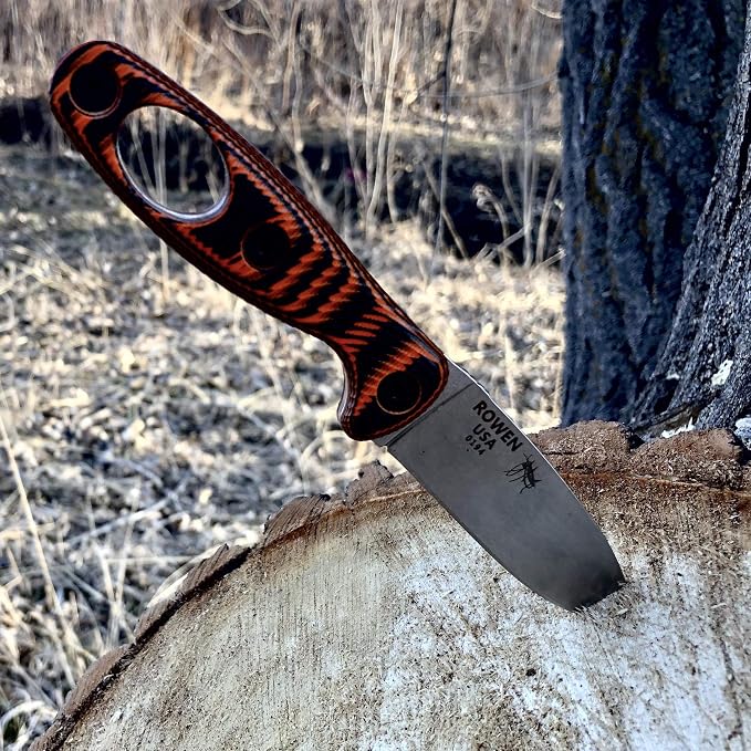 Orange/Black G-10, Carabiner Attachment Hole