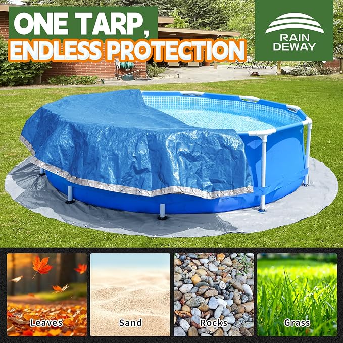 Silver/Blue-round Tarp