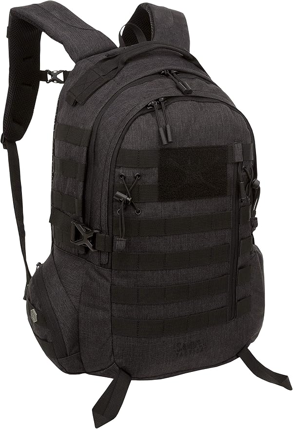 Black Heathered Woven